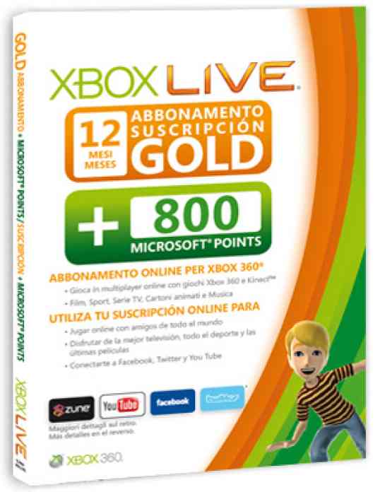 Tarjeta Xbox Live 12 Meses   800 Points Xbox 360